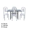 Mesa 4 Cadeiras Paris N39 Granito Luxo Aço Coelho