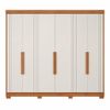 Roupeiro Cecilia 6 Portas com 8 Pés Retangular menor Cinamomo/Off White Panan