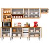 Kit Cozinha Completa Eduarda Cristaleira + Led Cinamomo/Off White Chf Moveis