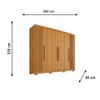Roupeiro Granada Premium 100% MDF 6 Portas com Pés Salleto