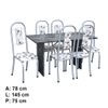Mesa 6 Cadeiras Paris N39 Granito Luxo Aço Coelho