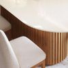 Mesa Living 1.8 C/Vidro Oval Off White/Cinamomo Imcal