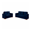 Conjunto de Sofa 2x3L Valencia Veludo Azul Navy T07 JW Estofados