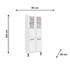 Paneleiro 80 cm 6 Portas New Premium Branco Itatiaia