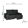 Sofa Manhattan Veludo Slim Chumbo J.A Estofados