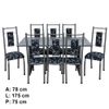 Mesa 8 Cadeiras Paris N39 Granito Luxo Aço Coelho