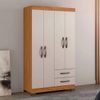 Roupeiro / Guarda Roupas Josan Light Plus 04 Portas Com Pe - Camel/Off White