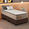 Cama Box Gazin  Twins Solteiro Molas Ensacadas Linho Castor - Altura 0,72 Largura 0,88 Profundidade 1,88 cm
