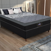 Cama Box Gazin Casal New York Hf Molejo  Molas Ensacadas Preto - Altura 0,65 Largura 1,38 Profundidade 1,88
