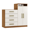 Comoda Demobile Aurea 2 portas e 4 gavetas - Amendola/off-white