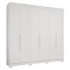 Roupeiro / Guarda Roupas Panan Cecilia 6 portas Com Pes Retangular Menor Branco