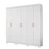 Roupeiro/Guarda Roupas Panam Clara 6 Portas Flex Com kit Divisão Giratorio + Espelho - Branco