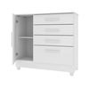 Comoda Tcil Chicago 4 Gavetas Com 4 Pes - Neve/Neve
