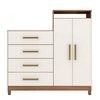 Comoda Demobile Aurea 2 portas e 4 gavetas - Amendola/off-white