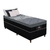 Cama Box Gazin Solteiro New York Hf Molejo  Molas Ensacadas Preto - Altura 0,65 Largura 0,88 Profundidade 1,88