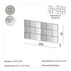 Painel Dalas Decorativo Quadriculado 3D 150cm - Freijo/Espelho