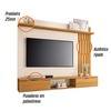 Painel Hb Moveis Lets 1.6M - Cor: Cinamomo/Off White