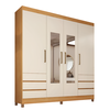 Guarda Roupa Demobile Roma Casal 4 portas - Cinamon/Off-white