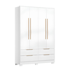 Guarda Roupa Demobile Domo Casal 4 portas e 4 gavetas - BRANCO