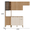 Cozinha Kits Paraná Vert Plus Freijo/Freijo +  Balcão 1200 Vert Plus Freijo/Soft