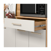 Kit Cozinha Nicioli Yara 160 Pta Fechada -Freijo /Off White Crt/Rip. Freijo