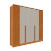 Guarda Roupas/Roupeiro Tcil 6 Portas Guarani Ripado C/Pes - Cinamomo/Off White