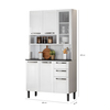 Kit Itatiaia Florença 1,05 6 Portas 1 vidro - Branco