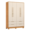 Guarda Roupa Demobile Domo Casal 4 portas e 4 gavetas - Cinamon/off-white