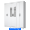 Guarda Roupas / Roupeiro Josan Freedom 6 Pts C/ Esp - Com Pe Branco