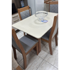 Conjunto Mesa Sala De Jantar Tuboarte Manoela 1,20 + 4 Cadeiras Bella - Canelado Off White Off White Freijo/Vancouver