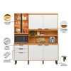 Cozinha Poliman Murano 7 Portas e 2 gavetas - Freijo uv/ OFF Acetinado