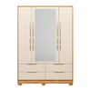 Guarda Roupa Demobile Domo Casal 4 portas e 4 gavetas com espelho - Cimamon/Off-white