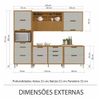Cozinha Nesher Completa Imperatriz com Balcão, 5 Peças, 7 Portas - Freijó/Off White