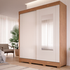 Roupeiro/Guarda Roupas Panam Ilheus 2 Portas Slide Com Kit Espelho -  CINAMOMO/OFF WHITE
