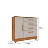 Comoda Tcil Chicago 4 Gavetas Com 4 Pes - Cinamomo/Off White