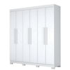 Roupeiro Josan Noronha 6 Pts Com Pe - Branco