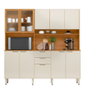 Kit Cozinha Demobile Amora 10 portas e 2 Gavetas - Cinamon/Off-white