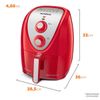 Fritadeira Elétrica Mondial Sem Óleo Air Fryer Grand Family AFN-50-RI - Vermelha/Inox