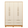 Guarda Roupa Demobile Domo Casal 4 portas e 4 gavetas - Cinamon/off-white