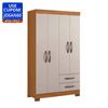 Roupeiro / Guarda Roupas Josan Light Plus 04 Portas Com Pe - Camel/Off White