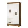 Roupeiro Josan Olimpio 4 Pts Com Pe - Cinamomo/Off White