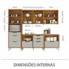 Cozinha Nesher Completa Imperatriz com Balcão, 5 Peças, 7 Portas - Freijó/Off White