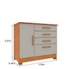 Comoda Tcil Chicago 4 Gavetas Com 4 Pes - Cinamomo/Off Whitee