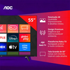 SmartTV AOC 55" Led Roku, 4K, Wifi - 55U7045/78G