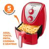 Fritadeira Elétrica Mondial Sem Óleo Air Fryer Grand Family AFN-50-RI - Vermelha/Inox