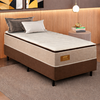 Cama Box Gazin  Twins Solteiro Molas Ensacadas Marrom Bege - Altura 0,72 Largura 0,88 Profundidade 1,88 cm