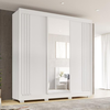Guarda Roupas/Roupeiro Salleto Atenas 3 Portas Com Pes/Com Espelho - Branco