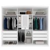 Roupeiro / Guarda Roupas Casal Tcil Madrid, 6 Portas, Com pé - Neve/Neve