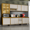 Cozinha CHF Eduarda Plus 5 peças c/cristaleira - CINAMOMO/OFF WHITE