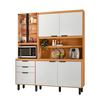 Cozinha Poliman Murano 7 Portas e 2 gavetas - Freijo uv/ OFF Acetinado
